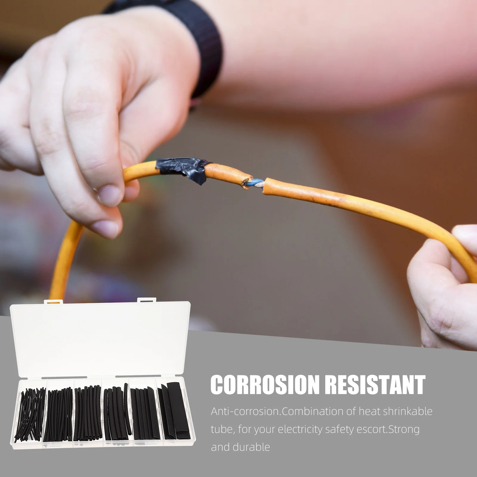 

1Set Heat Shrink Tubing Assorted Sleeving Silicone Rubber Insulation Waterproof Electrical Wiring Repair Kit DIY