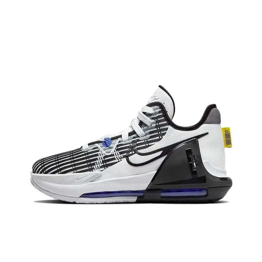 Nike Witness 6 James Fabric Impact Resistant GS Medium Top Basketball Shoes Black and White Men's and Women's Same DD0423-100