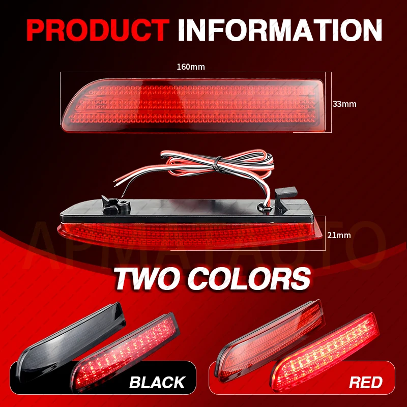 2PCS LED Rear Bumper Reflector Light For Toyota Avensis Alphard Estima RAV4 Gaia PREVIA IPSUM Tail Brake Stop Lamp Rear Fog Bulb