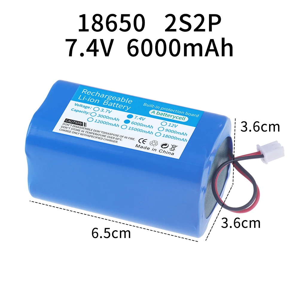 Akumulator 7,4 V 3000 mah 6000 mAh 9000 mAh z wtyczką XH2.54 18650-2S do części głośnikowych megafonów