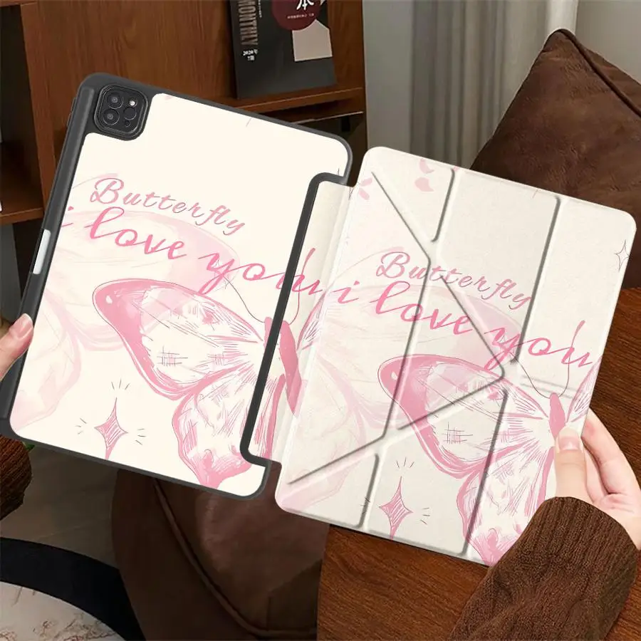 Tablet Case For iPad Mini 6 7 Air 4 5 M3 M2 M4 11inch Pro 2025 Pro 11th 10th 9th 8th 7th 12.9inch Holder Cover Colored Butterfly