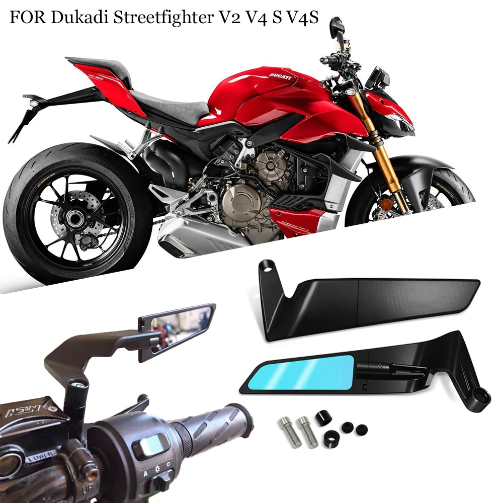 

For Dukadi Streetfighter V2 V4 S V4S motorcycle accessories rearview mirror wind wing side rear view reversing