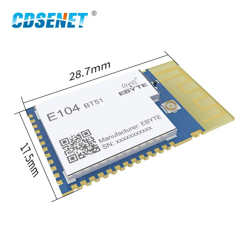 CC2640R2F 2.4GHz Bluetooth à Serial Tech BLEpig CDGENET E104-BT51 IO UART SMD Becopropriété émetteur et récepteur PCB antenne