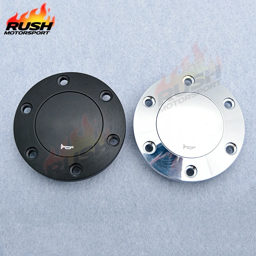 

Металлическая кнопка звукового сигнала, черный, серебристый, хромированный, классический автомобильный универсальный звуковой чехол на руль, PC-HB80