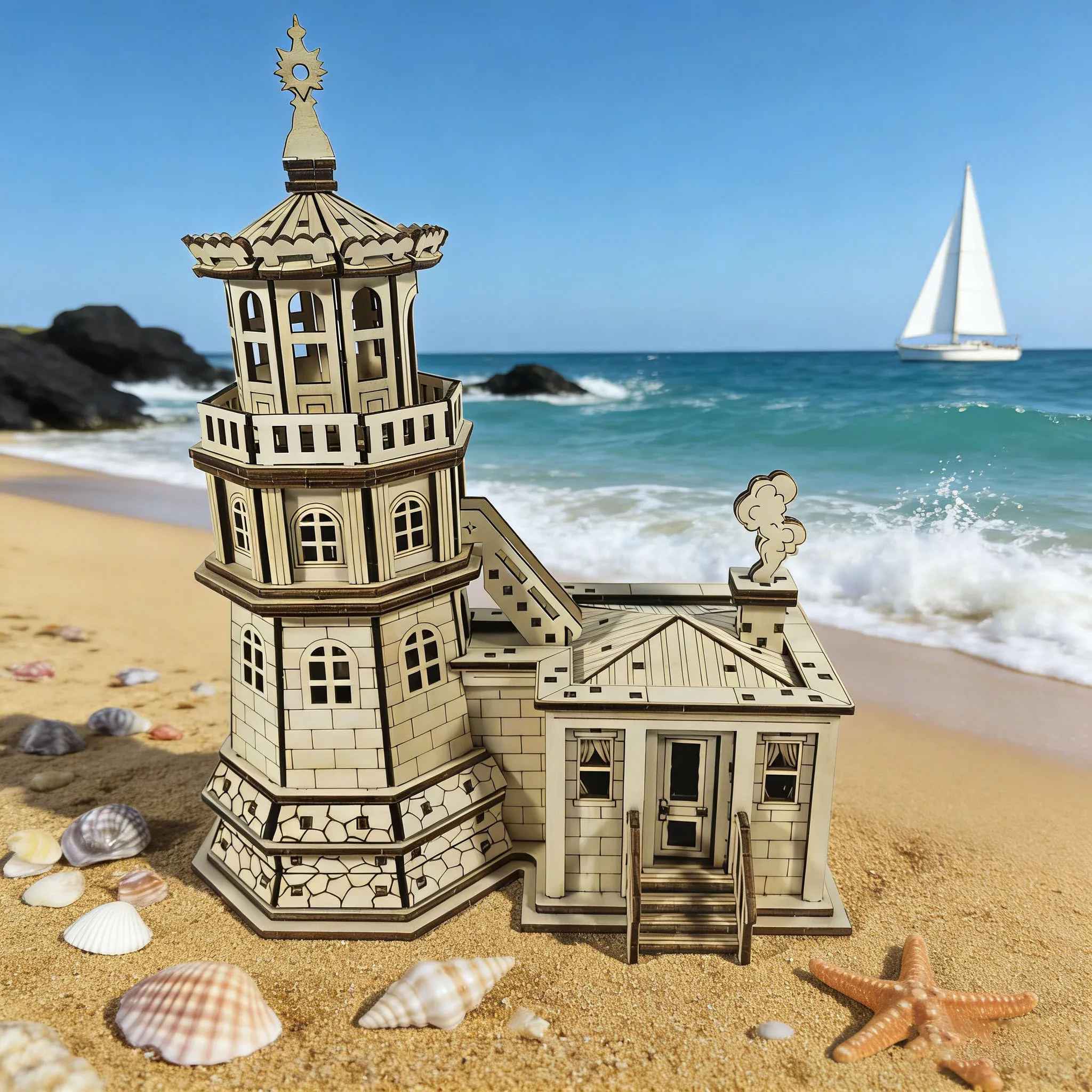 

3D-пазл «Деревянный маяк»: набор для сборки модели маяка своими руками, креативное украшение для стола, головоломка для взрослых и подарок для снятия стресса