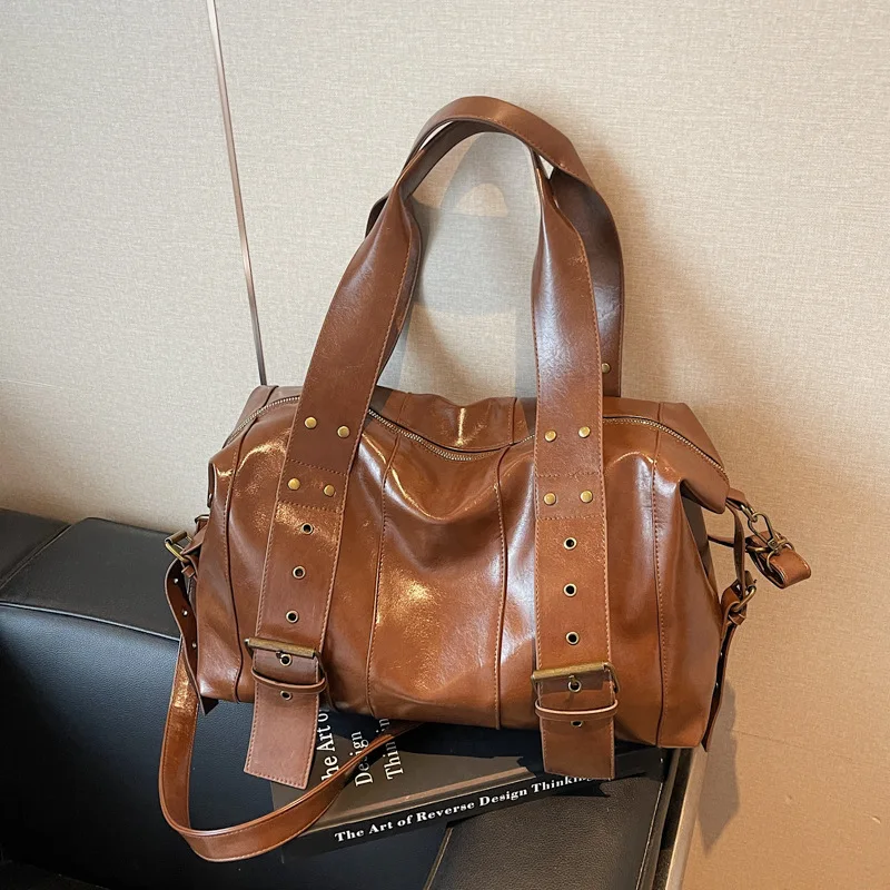 

2025 Spacious Vintage Tote Bag, Women's Versatile Shoulder Purse, Casual Commuter Crossbody, Day to Night Top Handle Bag