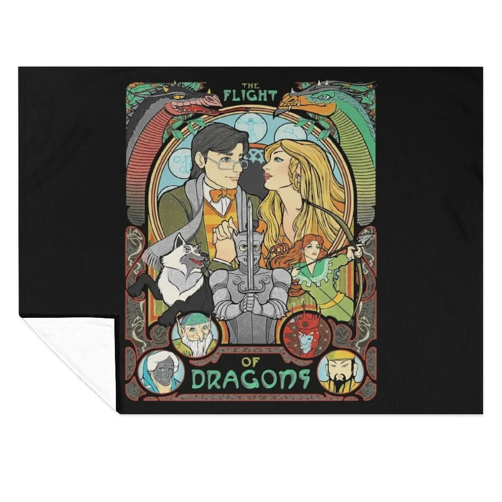 

Flight of Dragons Essential T-Shirt.png Throw Blanket Custom Bed linens Plush Blankets