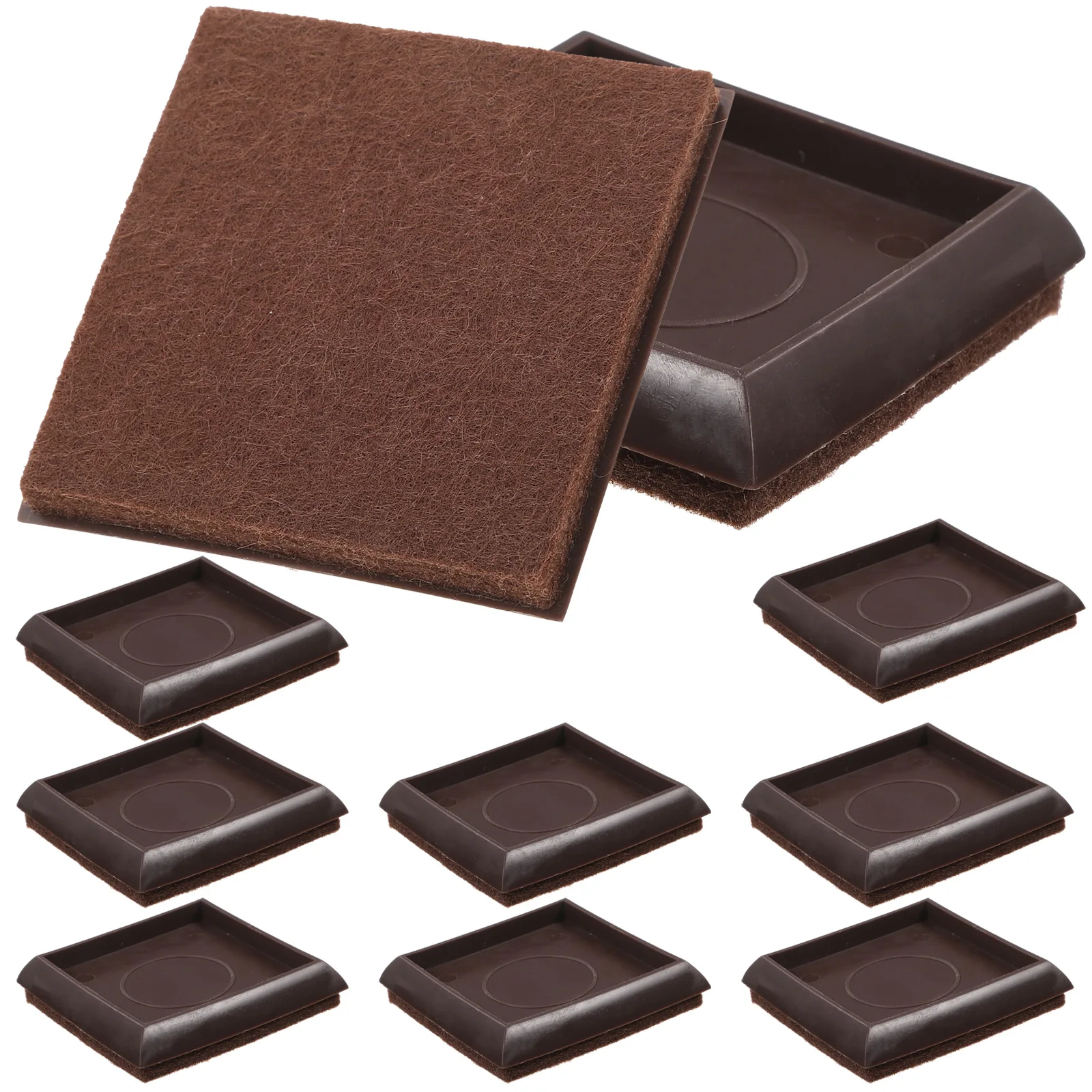 

10 Pcs Anti-slip Caster Cups Furniture Bed Leg Pads Square Floor Protector Wheel Stoppers Felt Pads Table Coasters