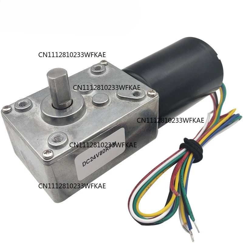 DC Brushless Worm Gear Motor High Torque DC 12V 24V Self-Locking Adjustable Speed Reversible With Brake Over Current Protection