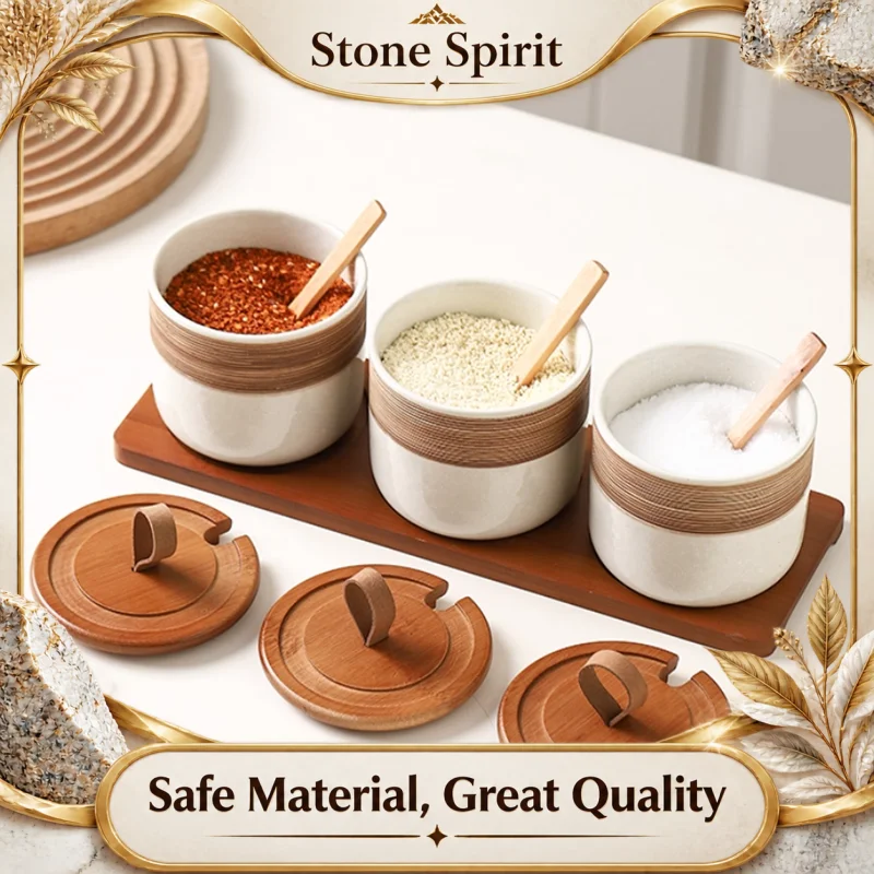 Kitchen Seasoning Tools, Vintage Coarse Ceramic Seasoning Jars, Salt and Pepper Bottles, Spice Jars, Seasoning Boxes, Containers