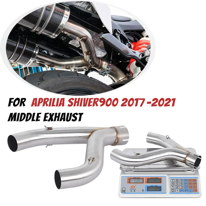 

Motorcycle 51MM Muffler mid link pipe Escape Exhaust For Aprilia SHIVER 900 Shiver900 Exhaust 2017-2021 Performance Muffler