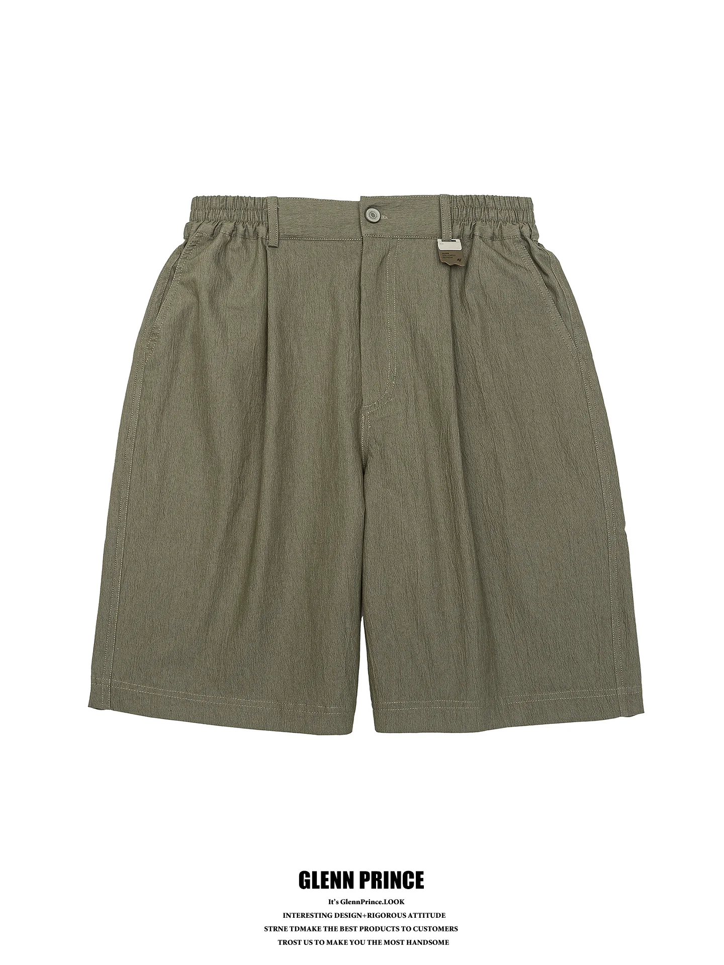 

GPstudio Men's Casual Lightweight Elastic Waist Pants Shorts Summer Loose Feelings Pleated West Pants Sixths Summer Shorts