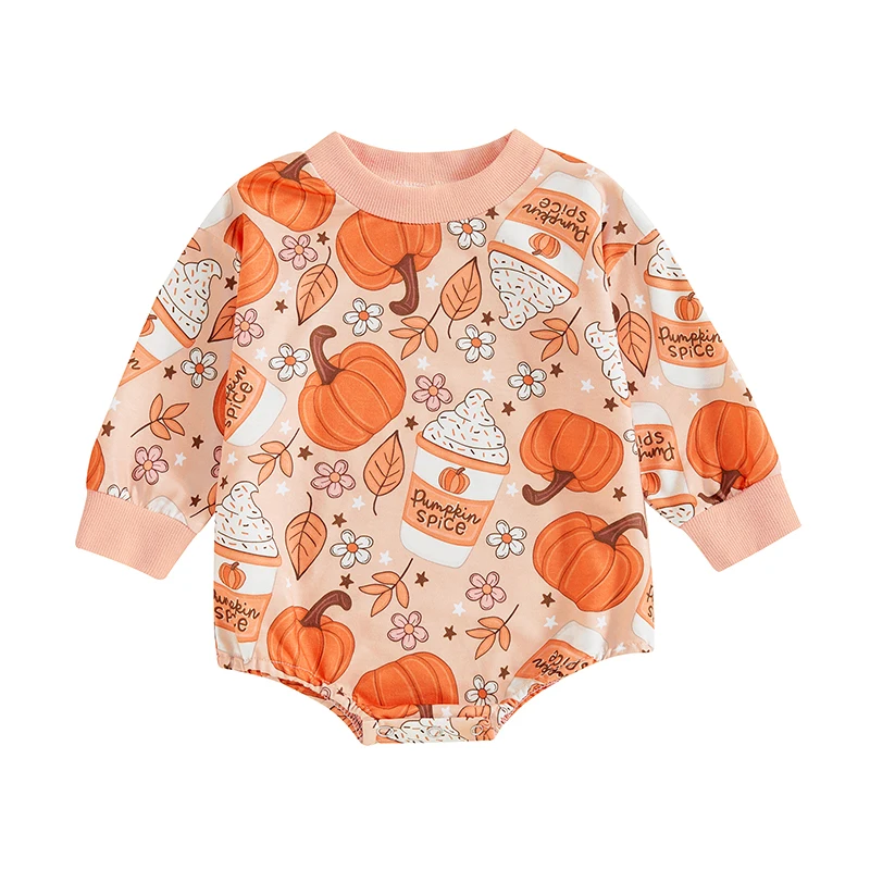 Newborn Baby Boy Girl Fall Winter Clothes Long Sleeve Bubble Sweatshirt Romper Cute Infant  Outfit