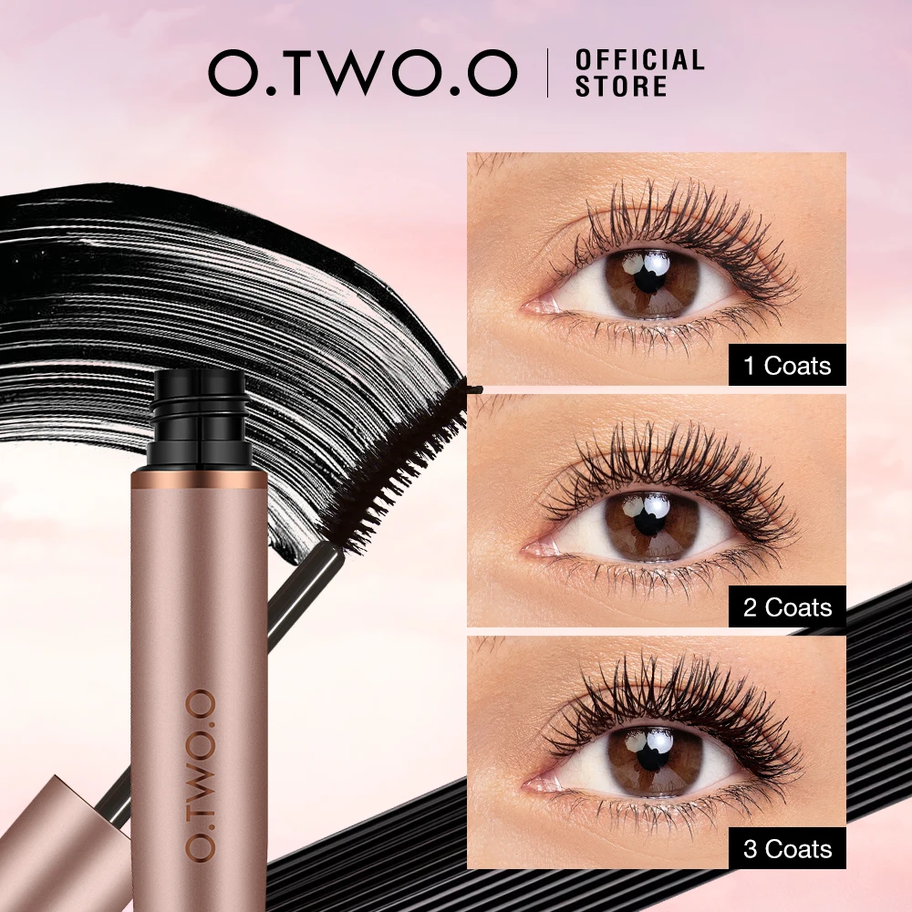 O.TWO.O 3D Lụa FIBER MASCARA Làm Dài Chống Thấm Nước Bền Uốn Dày Mi Dài Mi Nối Dài Tạo nên