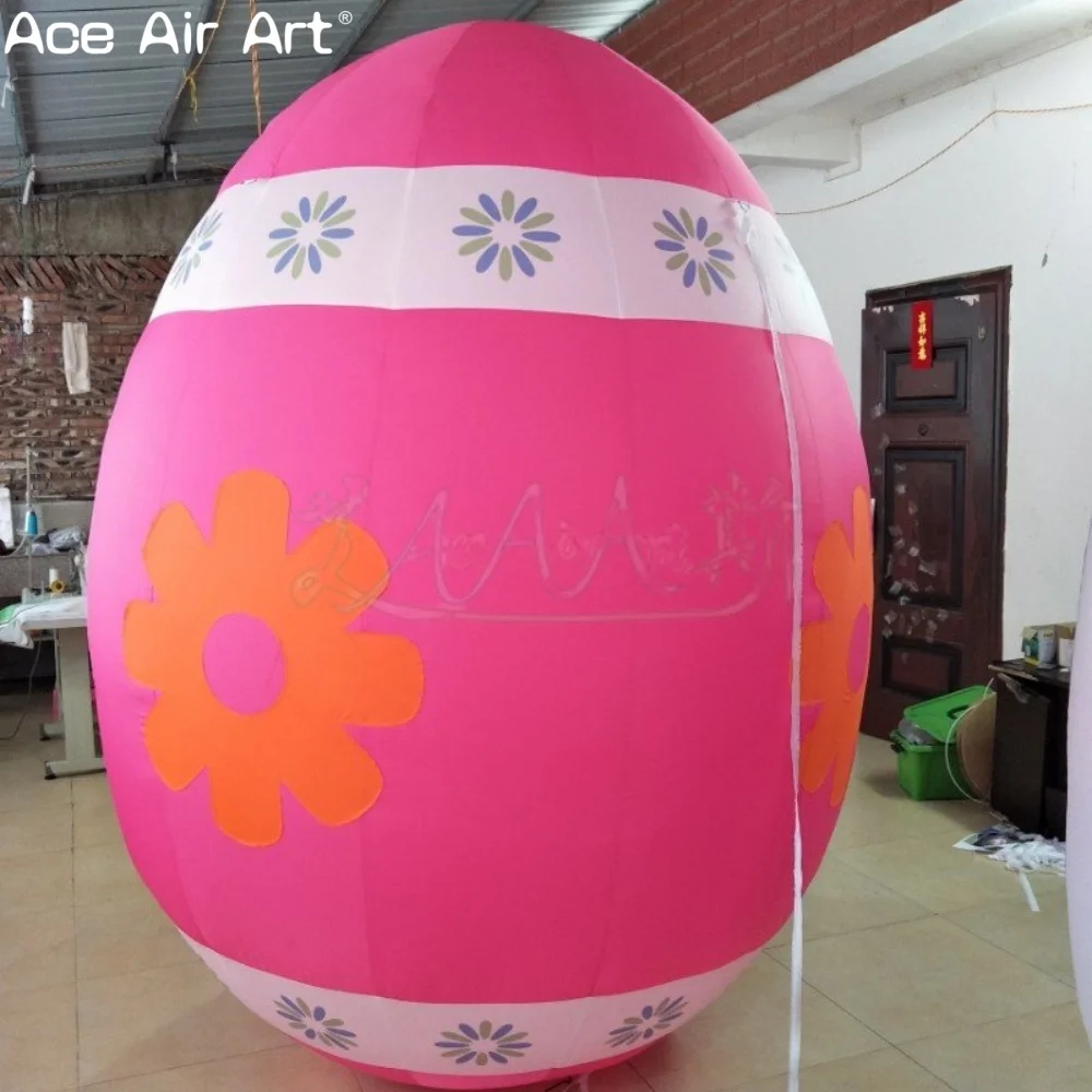 Huevos de Pascua inflables gigantes de color rosa, decoraciones inflables coloridas para patio navideño para fiesta de Pascua y exhibición de jardín al aire libre