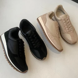 Maxdutti Retro Color Matching Ladies Training Genuine Leather Sneakers Shoes Women Comfortable Breathable Casual Vulcanized