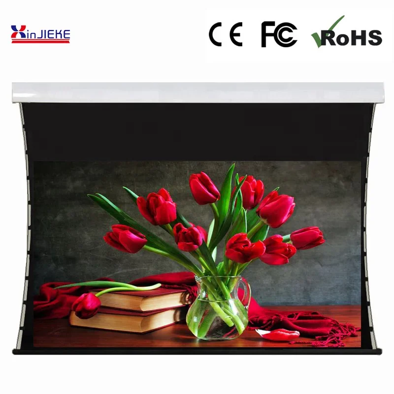 100 "TAB-TENSION motorized Projector Screen, Soft Matte White, สีเทา Projector หน้าจอ3D 4K ราคาดี