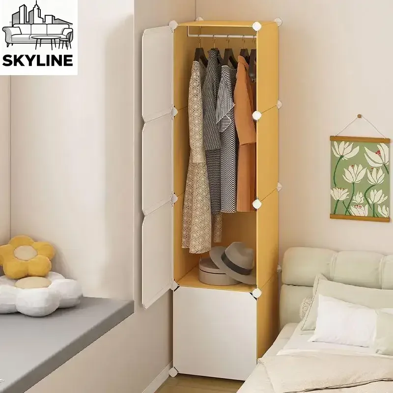 Nordic Minimalist Modular Plastic Wardrobe, Compact Multi-purpose Storage Display Organizer for Home