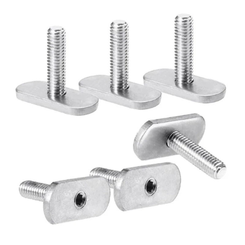 6Pcs Stainless Steel Kayak Slide Rail Track M6 Screws Fastener Hardware For Kayak Canoe Boat Accessories