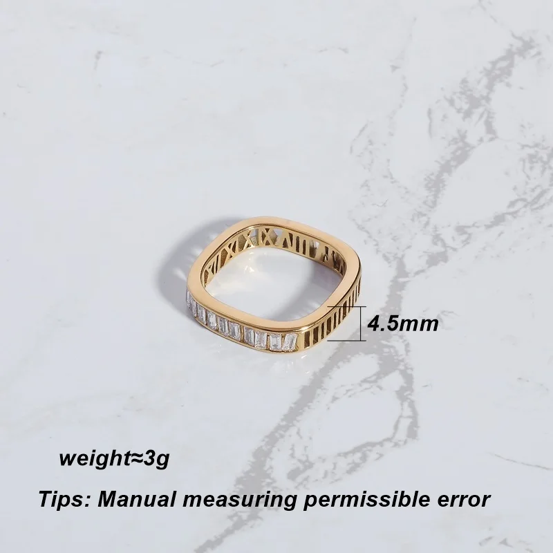 LESIEM Best Gift 18KGP Gold plated size 6 7 8 Perfume women rings Hollow Roman numeral ring men ring Factory Wholesale