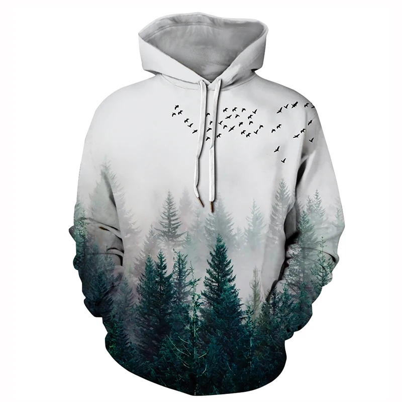 Forest Department Light-colored Hoodie Men and Women With the Same Style Hoodie Handsome Spring and Autumn Casual Couples Wear