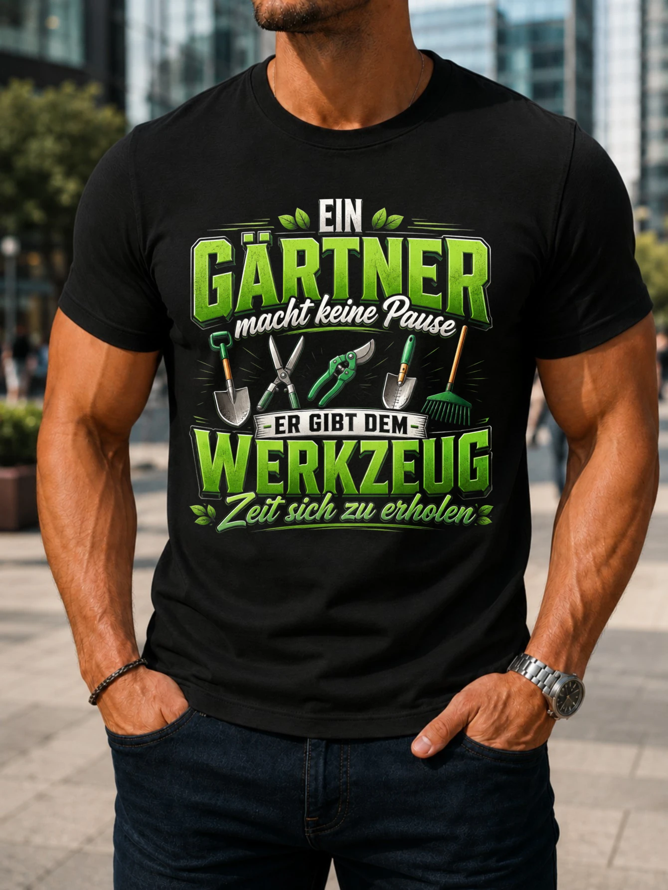 Gardening Tools German - T-shirt Unisex con Grafica 3D a