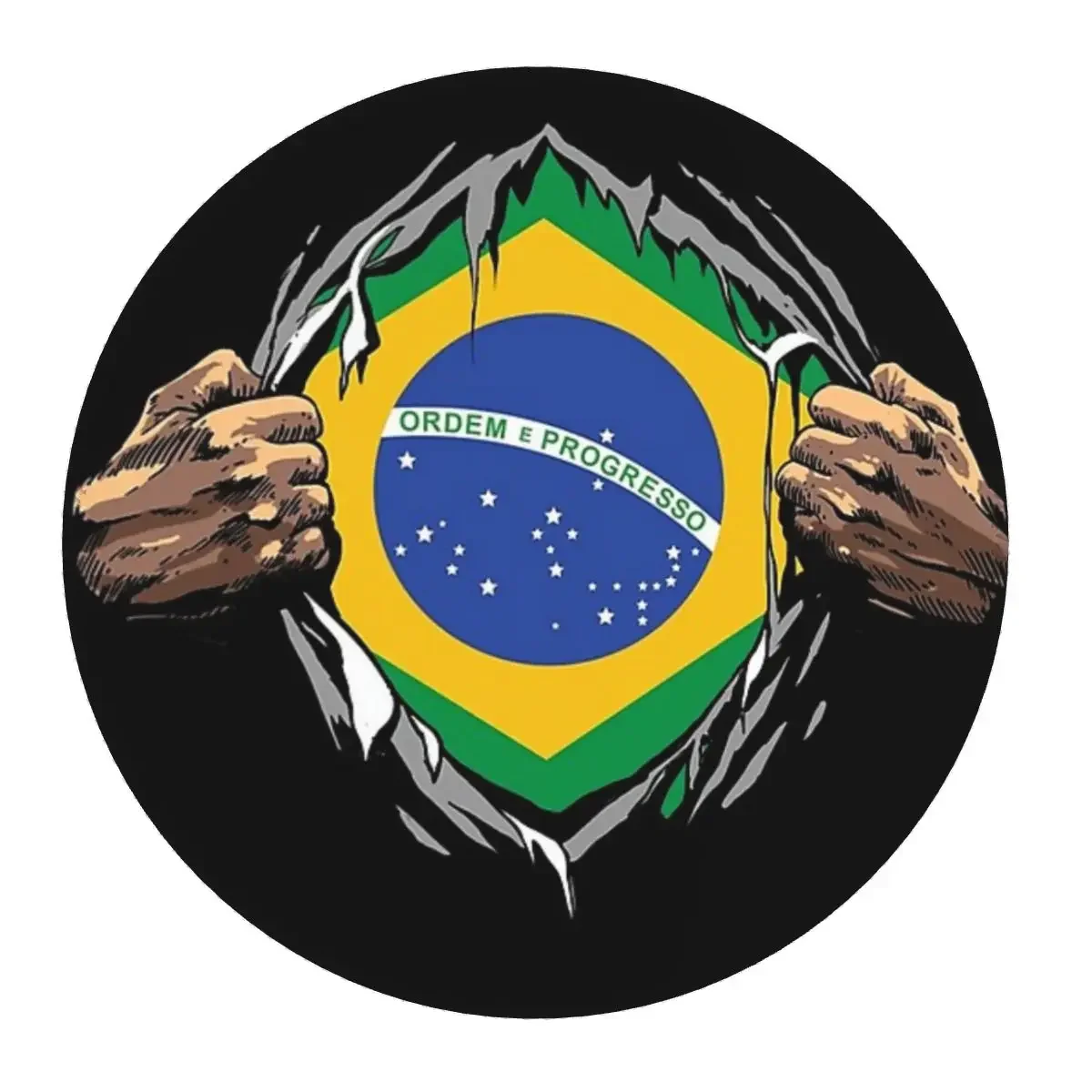 Brazil National FlagRound Mouse Pad Computer Keyboard Mouse Mat Gamer PC Desk Mat Office Accessories Table Mats
