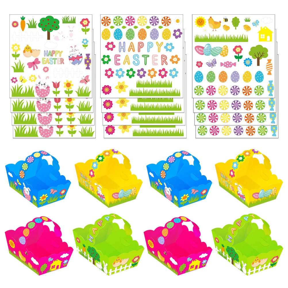 

Easter Baskets Adorable Storage Perfect Eggs Hunt Candies Treats Portable Decorations Theme Rabbit Party Supplies