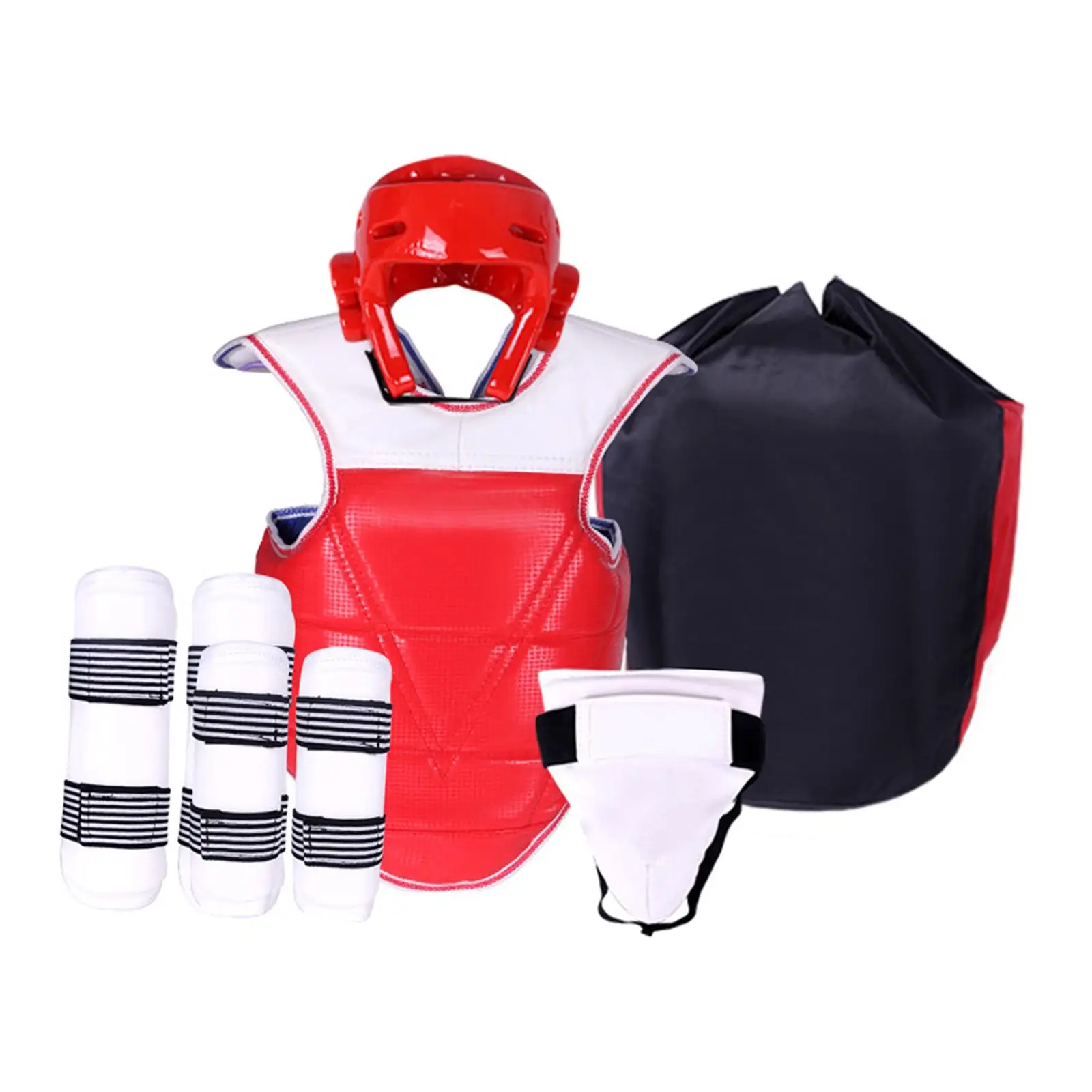 

Man Taekwondo Sparring Gear Equipment Set Red for Boxing Simple Installation