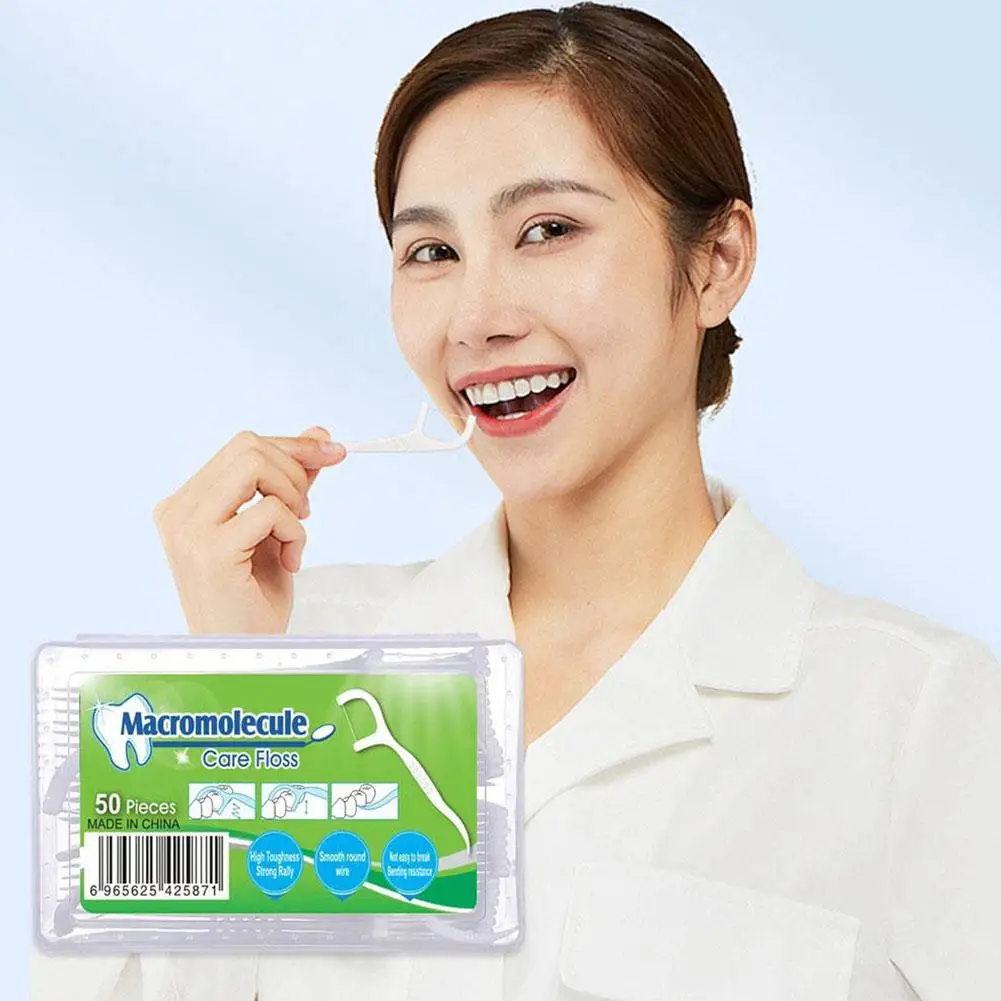 

Disposable Dental Floss 50pcs Interdental Cleaning Toothpicks With Thread Dental Cleaning Tools For Teeth Oral Hygiene Supp B9P5