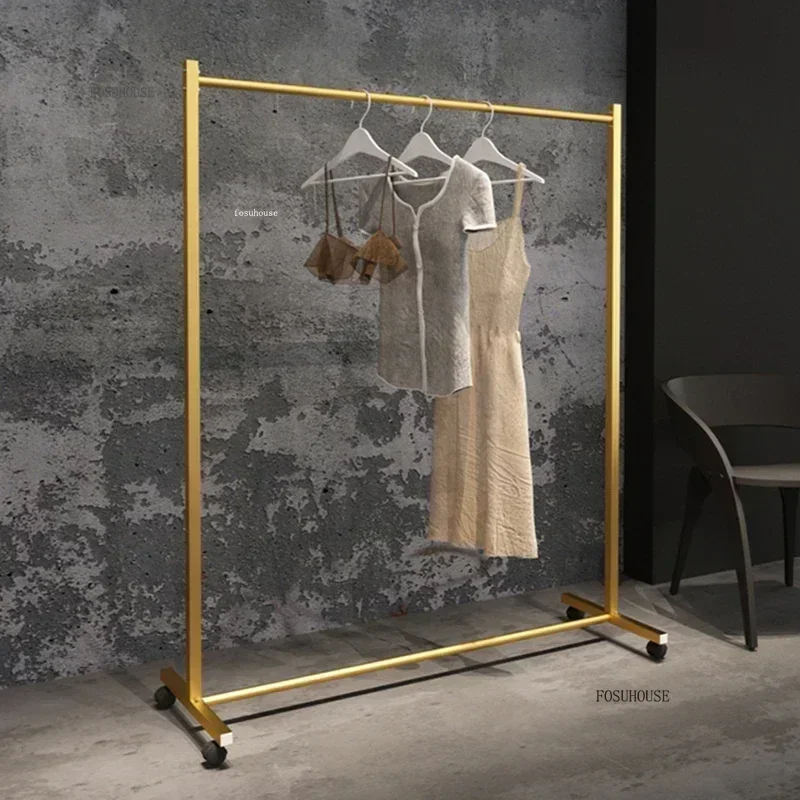 Nordic Metal Living Room Coat Rack Balcony Corner Golden Drying Rack Floor-standing Clothes Hanger