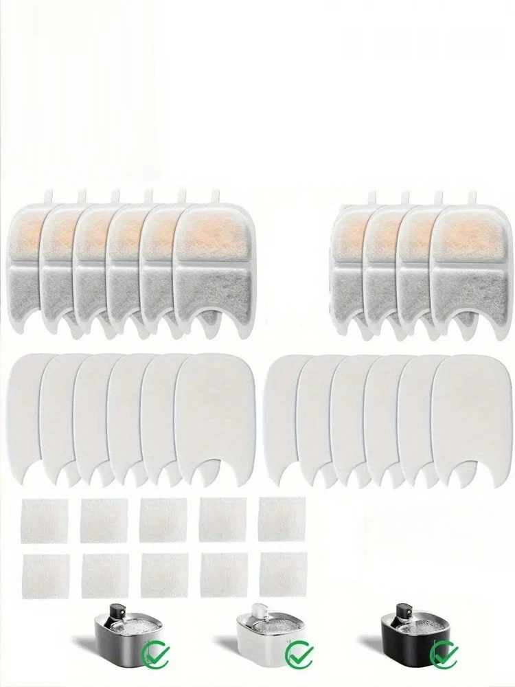 Éponges filtrantes de remplacement pour fontaine d'eau pour animaux de compagnie, 10/12 pièces, compatibles avec la fontaine à boire pour chien et chat de 135 Fl oz/4L