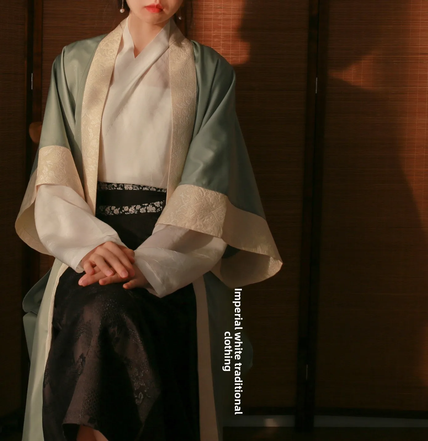 

anglin Spring Daily Hanfu Song Dynas Sle een Long Dry Temple Baozi Two-Piece Skirt Long irt with Collar Ensemble