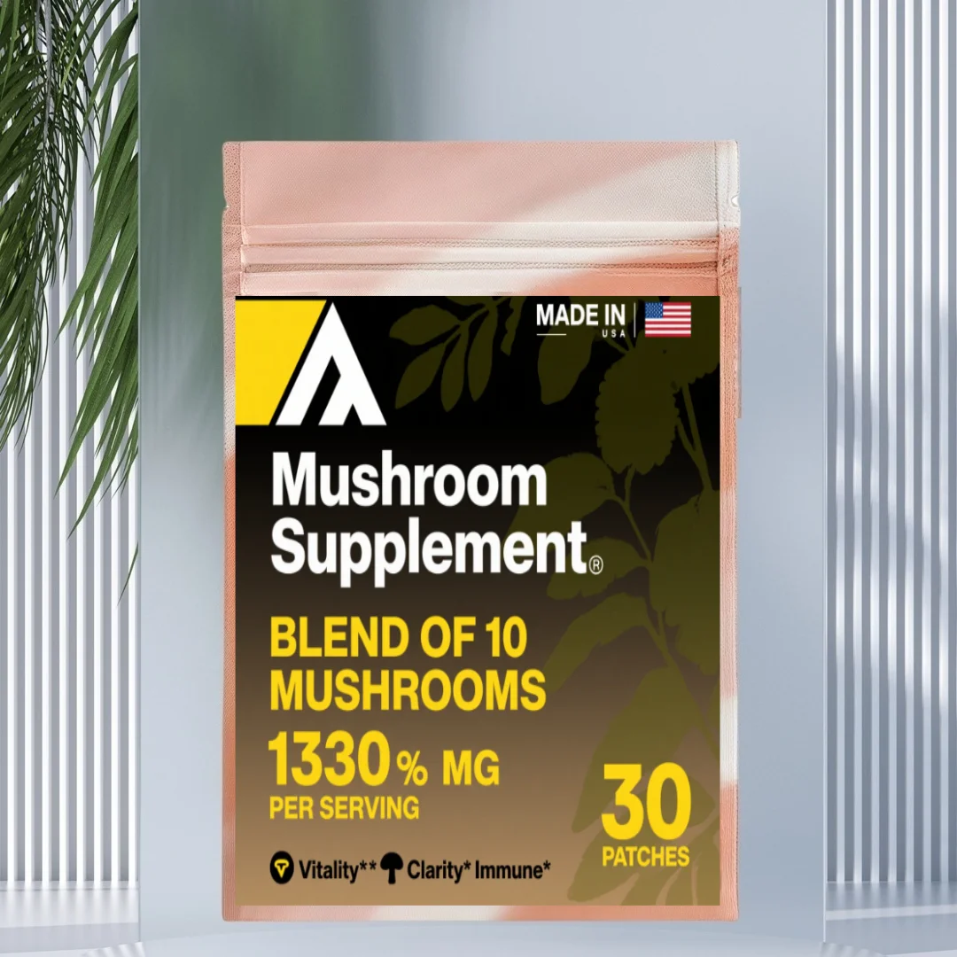 Mushroom Complex Transdermal Patches Reishi, Chaga, Cordyceps, Maitake for Memory Immune Support 30 Patches