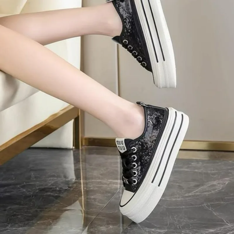 New Women Luxury Platform Shoes Designer Bling Fashion Casual Sneakers Zapatos Para Mujeres Designer Vulcanize Shoes Mujeres