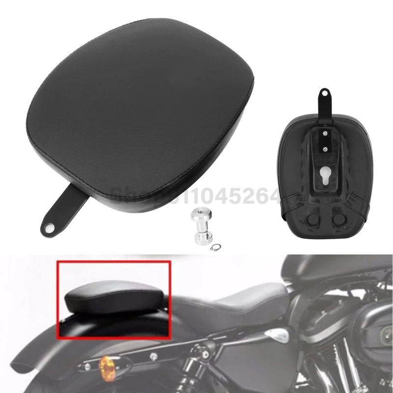 For Harley Sportster XL 1200 883 72 48 2010-2015 Motorcycle Black Passenger Rear Seat Pad Leather Pillow 1 Pcs