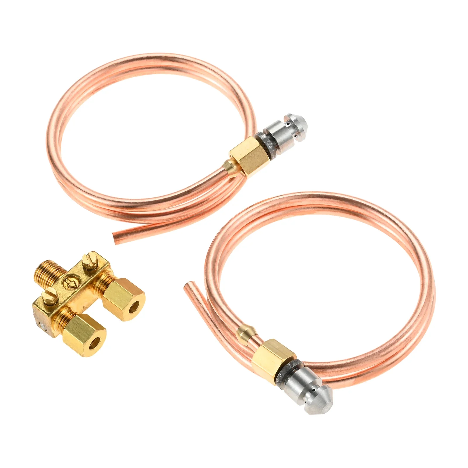 Pilot Tube 3/16" O.D X 20" Copper Pipe Bendable Range Oven Pilot Burner with 2065641 Pilot Valve for Natural/Propane gas Griddle