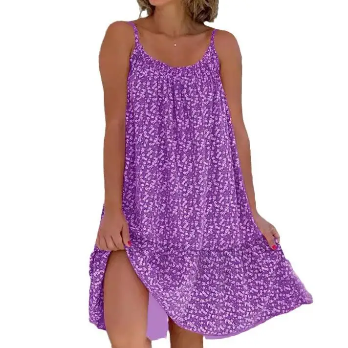 Grote bloemenprint Svel Mid-Waist Jurk Polyester Stof Country Sle Dames Dr Zomerseizoen Busin Ocn