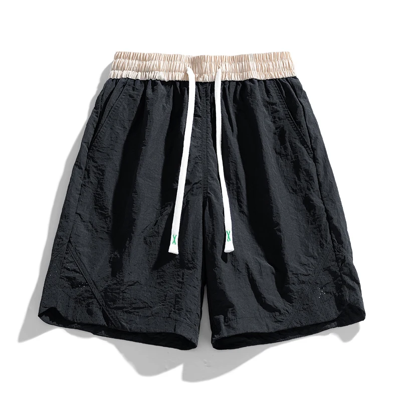 UETEEY Summer New Hot Shorts Men Casual Trend Korean Style Brand Drawstring Solid Color Fashion Running Outdoor Male Short Pants