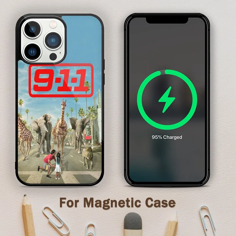 9-1-1 TV Phone Case For Magnetic Attraction iPhone 11 12 13 14 15 Mini Pro XS Max X S Plus XR Shell