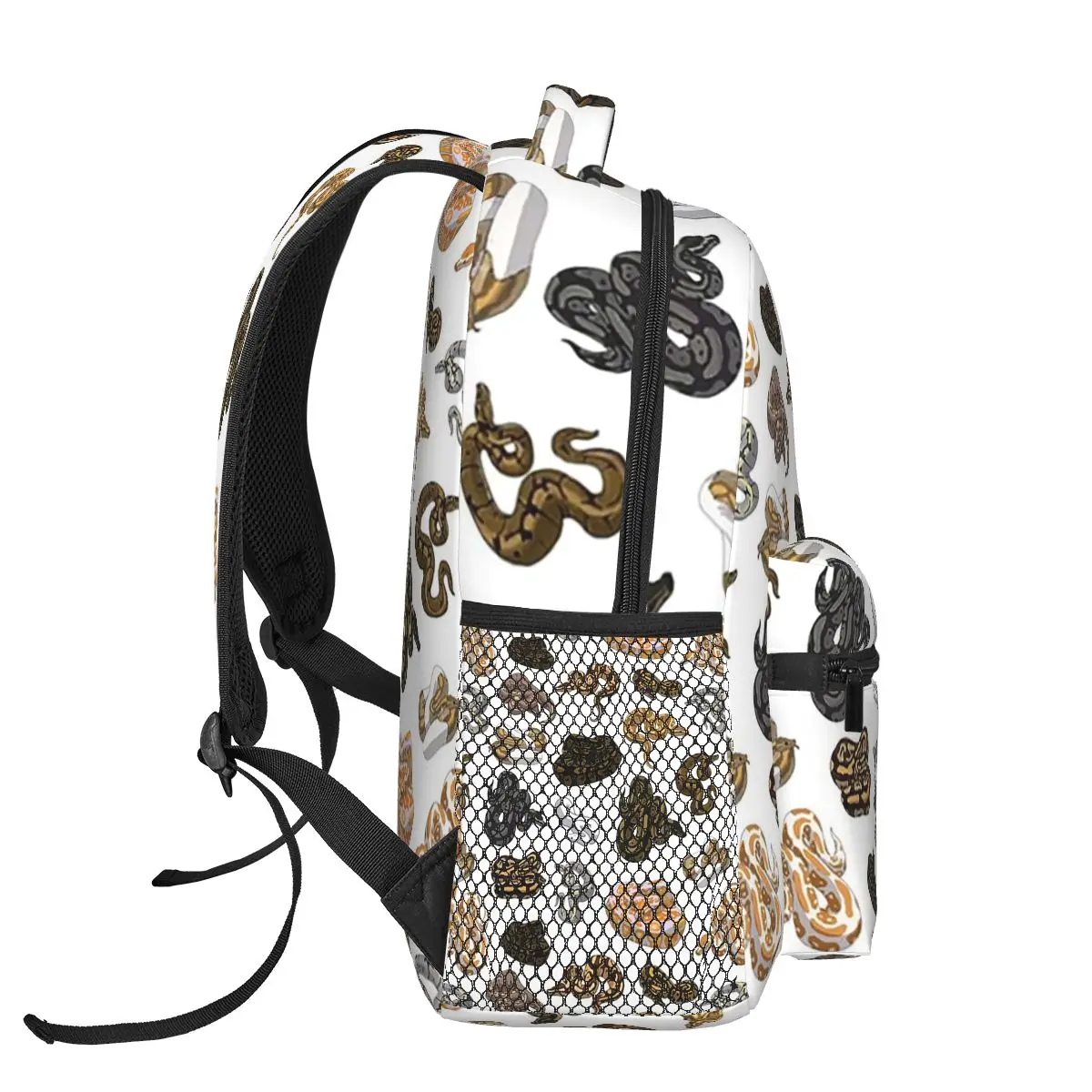 حقائب ظهر بدون أكمام بنمط الأفعى من Ball Python Morph للأولاد والبنات حقيبة كتب للطلاب حقائب مدرسية حقيبة كتف للسفر