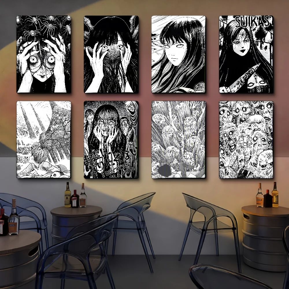 Japan Anime Junji Ito Self-adhesive Art Poster Whitepaper Prints Posters Artwork Home Decor