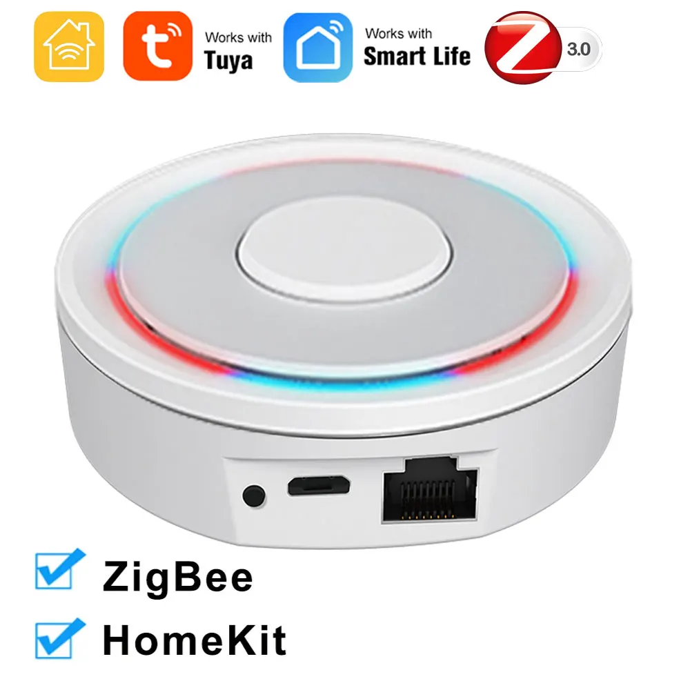 ZigBee Wired Gateway Hub Bridge Wireless Remote Control Works with HomeKit Tuya Smart Life APP Alexa Google Home