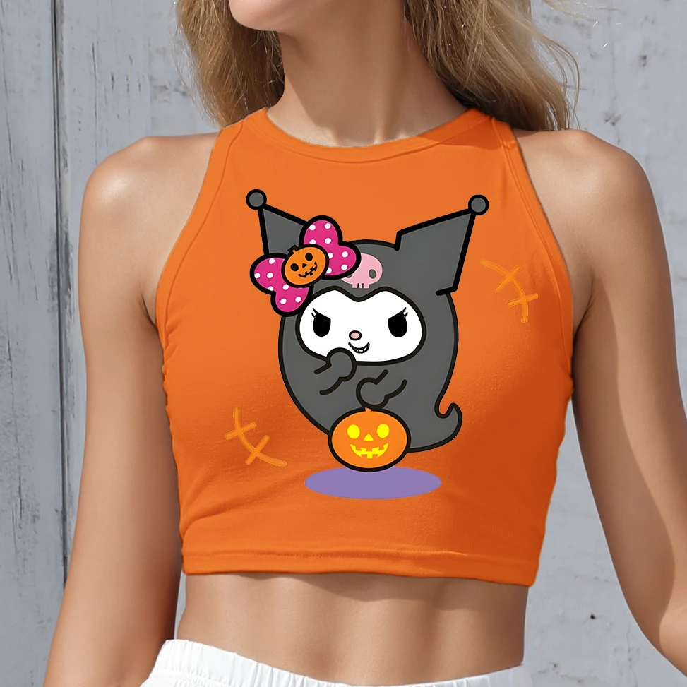 

TOPS WOMAN KUROMI off shoulder crop top summer womens kawaii party Summer Female T-shirts O-neck Hot Tees T-shirts