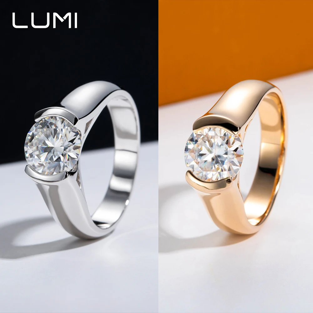 

Классическое женское кольцо из муассанита круглой огранки 2 карата из серебра 925 пробы, супер роскошные кольца, подарок на годовщину свадьбы с сертификатом GRA