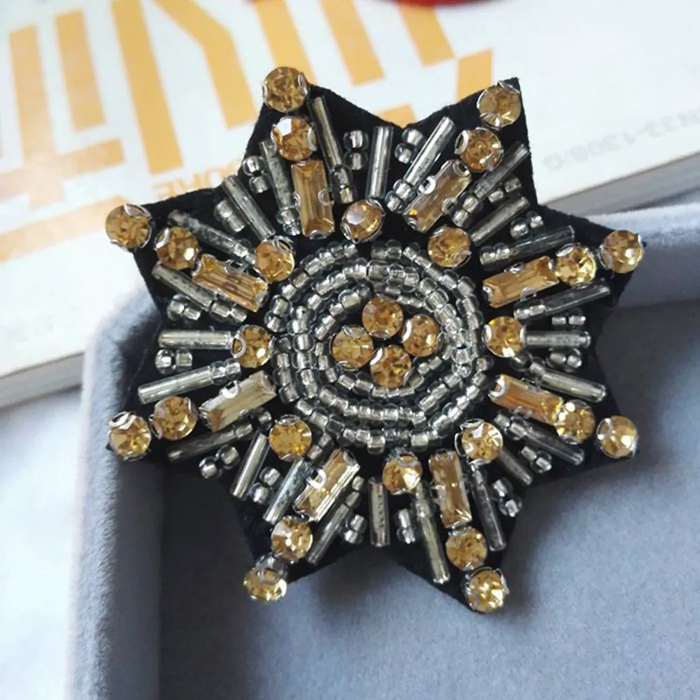 3pcs Polygonal Sewing Patches Set – Bright Color Beaded Embellishments for Wedding Dress, Costume & Headband
