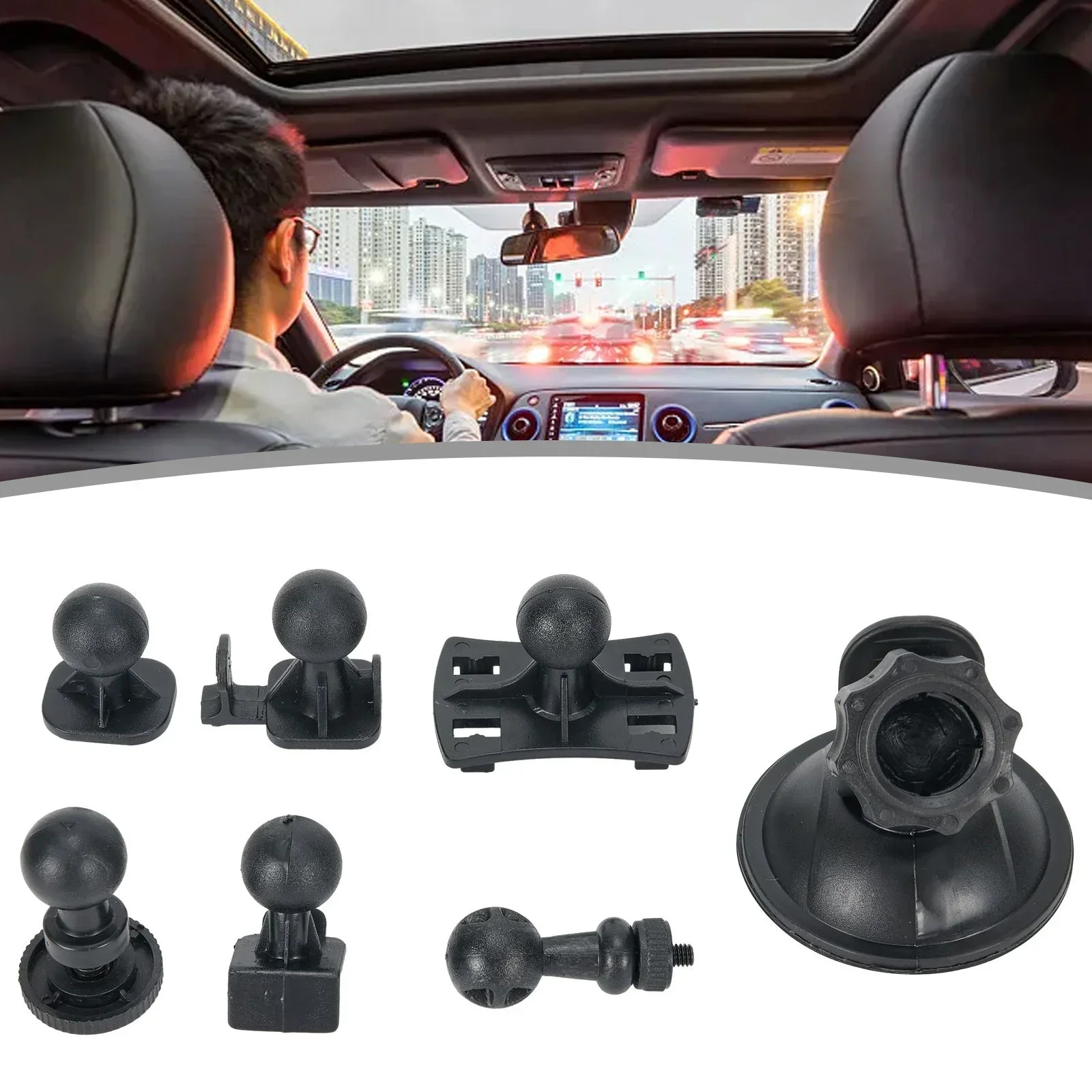 Car Suction Cup For Dash Cam Holder Vehicle Video Recorder & 6 Types Adapter Car Drive Recorder Bracket Suction Cup Base Parts