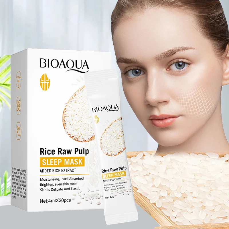 

Bioaqua Rice Puree Rejuvenating Moisturizing Sleep Mask Whitening Anti Wrinkle Anti-Aging Face Fine Lines Acnetreatment Skincare