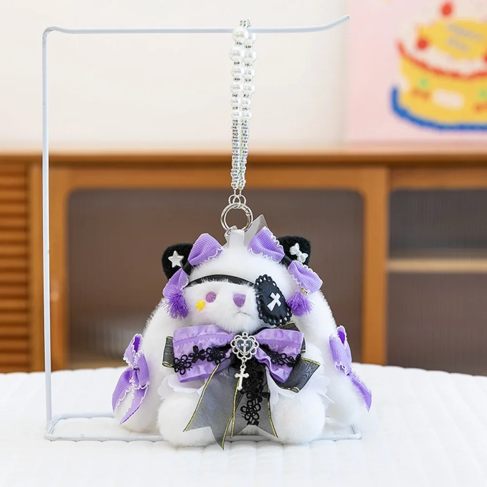 

Princess Pearl Dress Plush Rabbit Keychain Stuffed Soft Rabbit Doll Keyring Cartoon Kawaii Drooping Ear Rabbit Pendant