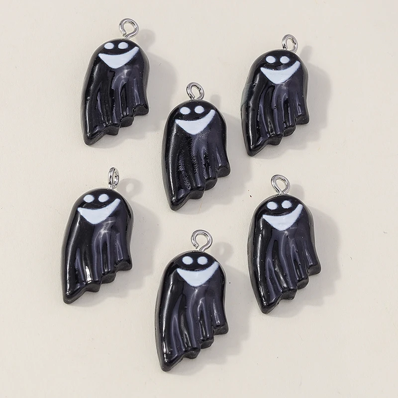 

20pcs 12x27mm Cartoon Resin Halloween Ghost Charms Pendants for Jewelry Making Drop Earrings Necklaces Bracelets DIY Crafts Gift